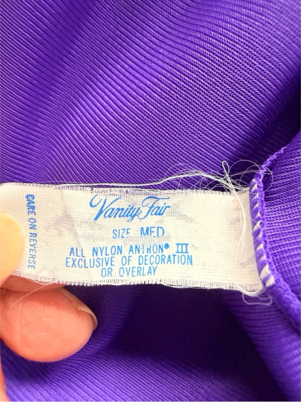 Vanity Fair Vintage Purple Nylon Peignoir Set Robe + Nightgown Medium - Picture 12 of 14